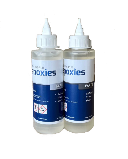 A 500mL kit of Fix in Five Fast-cure Repair Compound with nozzled packaging.