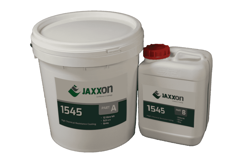 A 12 litre kit of Jaxxon 1545 high chemical resistance floor coating.