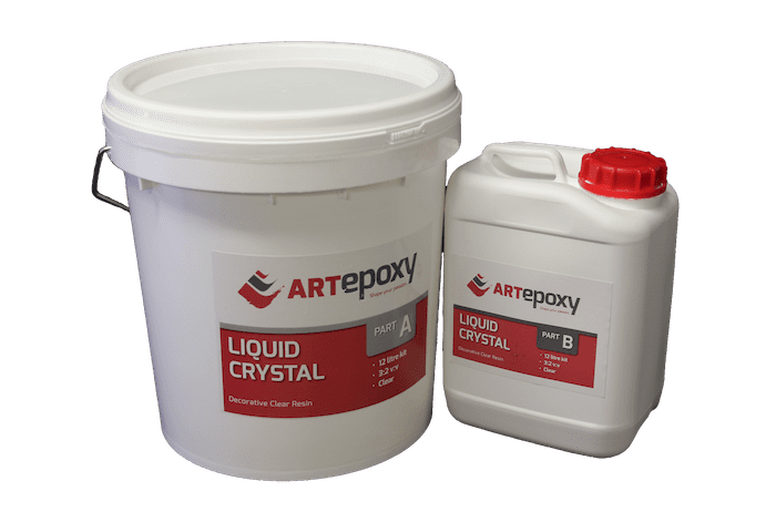 A 12 litre kit of Artepoxy Liquid Crystal Decorative Clear Epoxy.