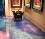 Metallic epoxy floor in the playroom on a large home.