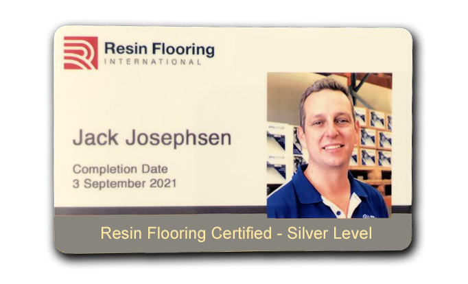 The Silver Card that is available to resin flooring installers that complete the Silver Card Course.