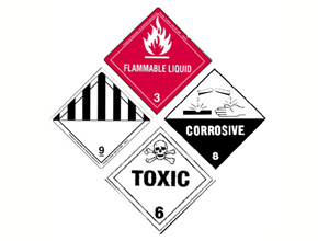 A collection of hazard symbols that can be found on safety data sheets for epoxy floor coatings.