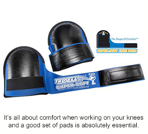 A set of knee pads that are used by epoxy contractors for extra comfort and support when trowelling.