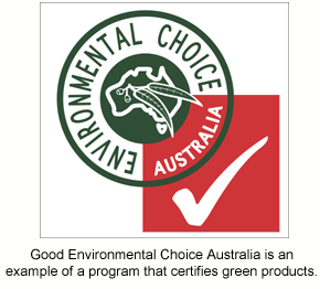 The logo of Good Environmental Choice Australia - a program that certifies green products.