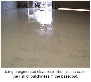 A low-quality epoxy rollcoat suffering from crawling and other defects after being applied.