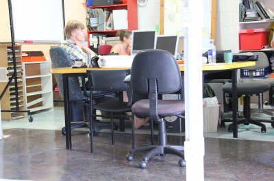 The charity's offices back into full operation after the decorative epoxy floor had been applied.