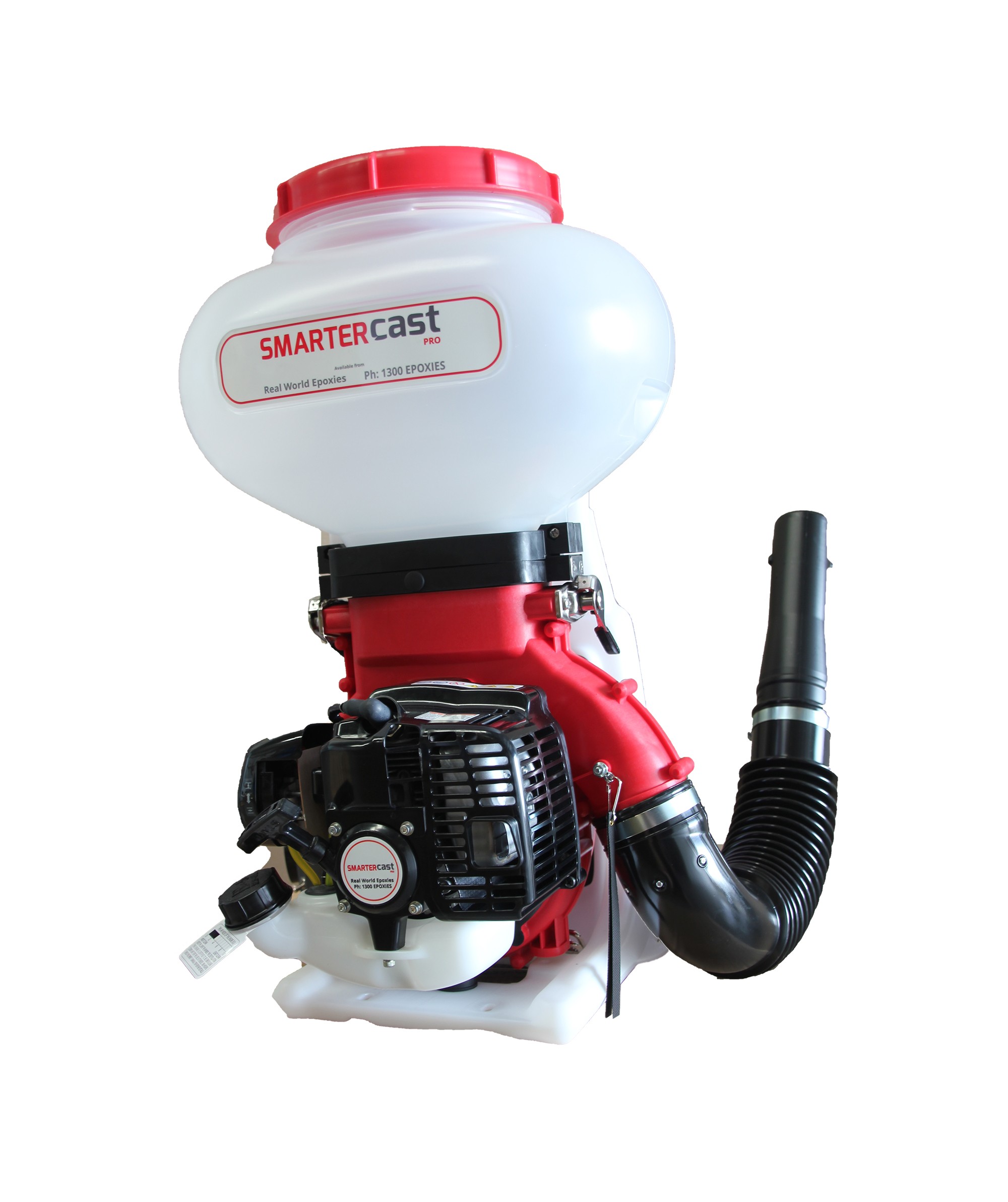 The petrol-powered broadcast machine offered by Real World Epoxies called SmarterCast Pro.