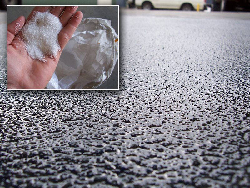 Aluminium oxide used to create an aggressive  non-slip epoxy flooring.