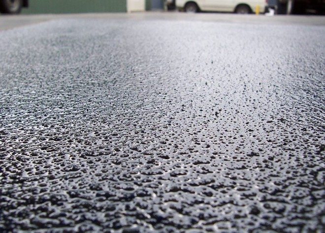 A close-up, low-angle photo of the non-slip texture offered by the Resin Grip system.