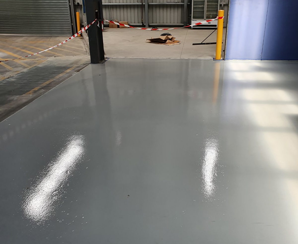 A set of steps in a train station that used Jaxxon industrial coatings on the treads and nosing.