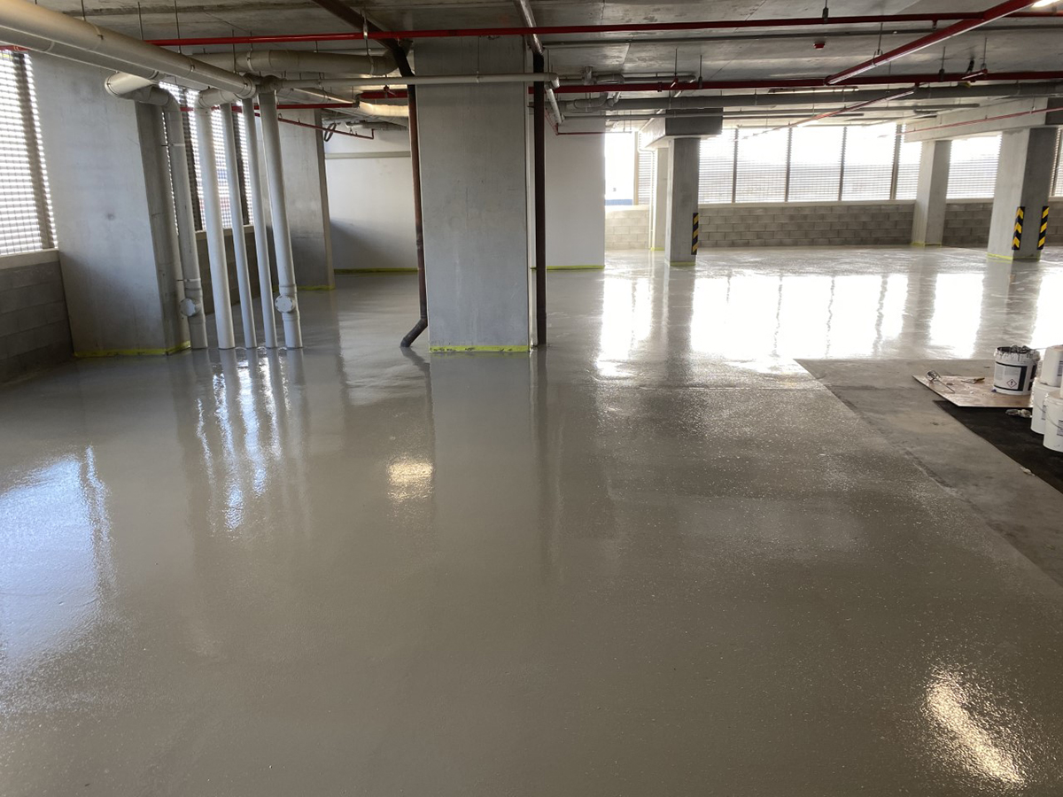 A commercial kitchen used Jaxxon industrial coatings for a durable non-slip flooring solution.