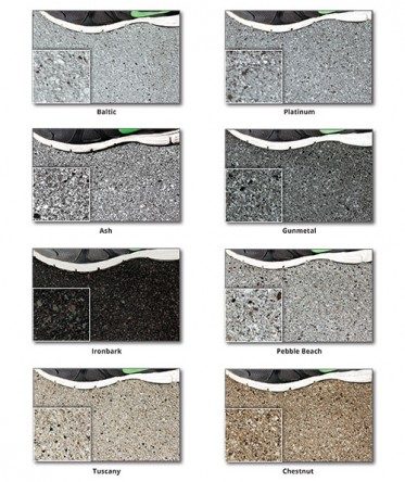 An image of the Resin Granite colour chart that's included in the Resin Granite brochure.