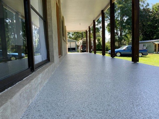 The Resin Vinyl system installed on a large outdoor patio area.
